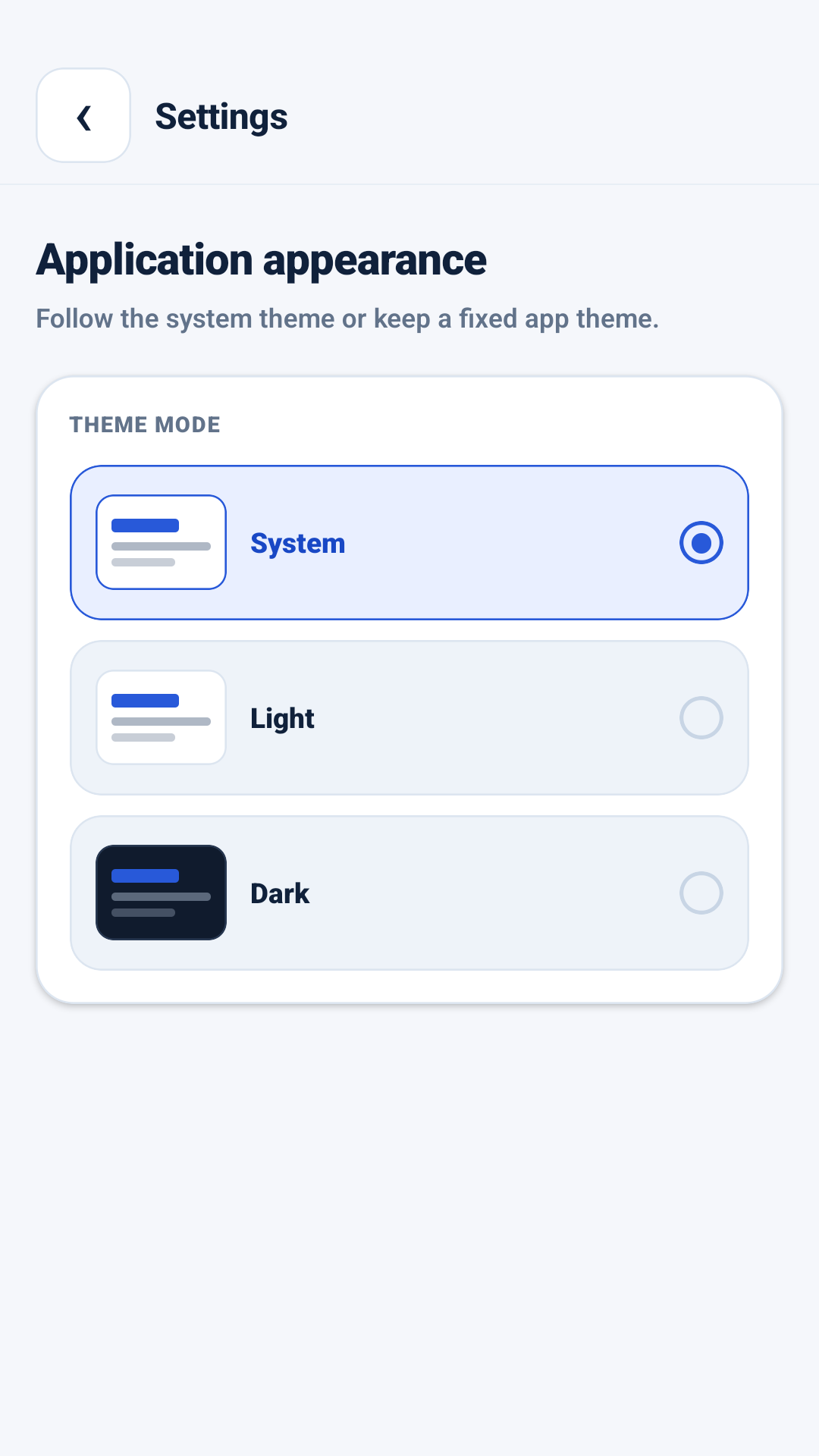 AppMetrica Viewer тақырып параметрлері